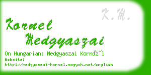 kornel medgyaszai business card